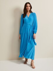 Phase Eight Blue Tori Button Through Maxi Dress - Image 1 of 7