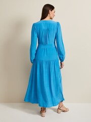 Phase Eight Blue Tori Button Through Maxi Dress - Image 2 of 7