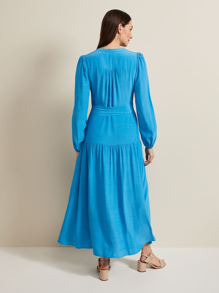 Phase Eight Blue Tori Button Through Maxi Dress - Image 2 of 7