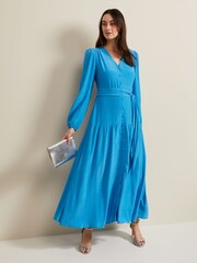 Phase Eight Blue Tori Button Through Maxi Dress - Image 5 of 7