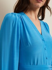 Phase Eight Blue Tori Button Through Maxi Dress - Image 6 of 7