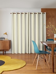 Orla Kiely Black and Olive Green Linear Stem Made to Measure 100% Cotton Curtains - Image 2 of 10