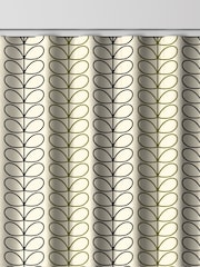 Orla Kiely Black and Olive Green Linear Stem Made to Measure 100% Cotton Curtains - Image 8 of 10