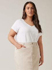 Blanco - Evans Curve Pure 100% Cotton T-Shirt - Imagen 1 de 4