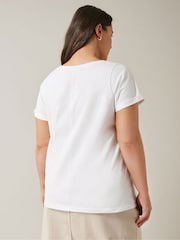 Blanco - Evans Curve Pure 100% Cotton T-Shirt - Imagen 3 de 4