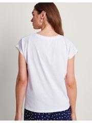 Monsoon White Cutwork Garcia 100% Cotton T-Shirt - Image 3 of 5
