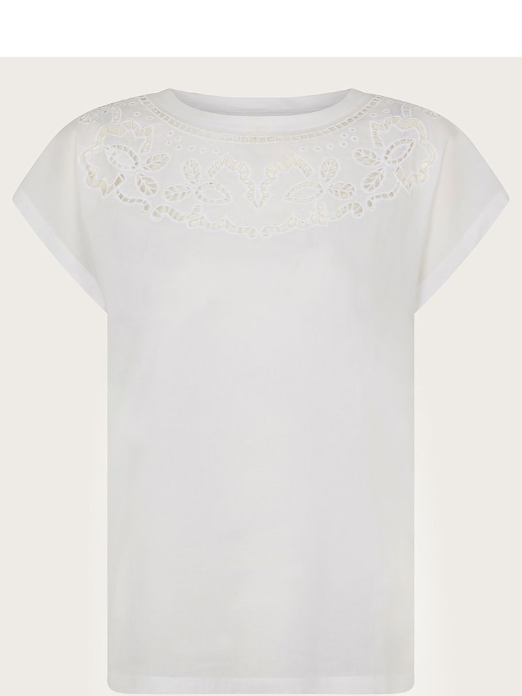 Monsoon White Cutwork Garcia 100% Cotton T-Shirt - Image 5 of 5 Monsoon White Cutwork Garcia 100% Cotton T-Shirt - Image 5 of 5