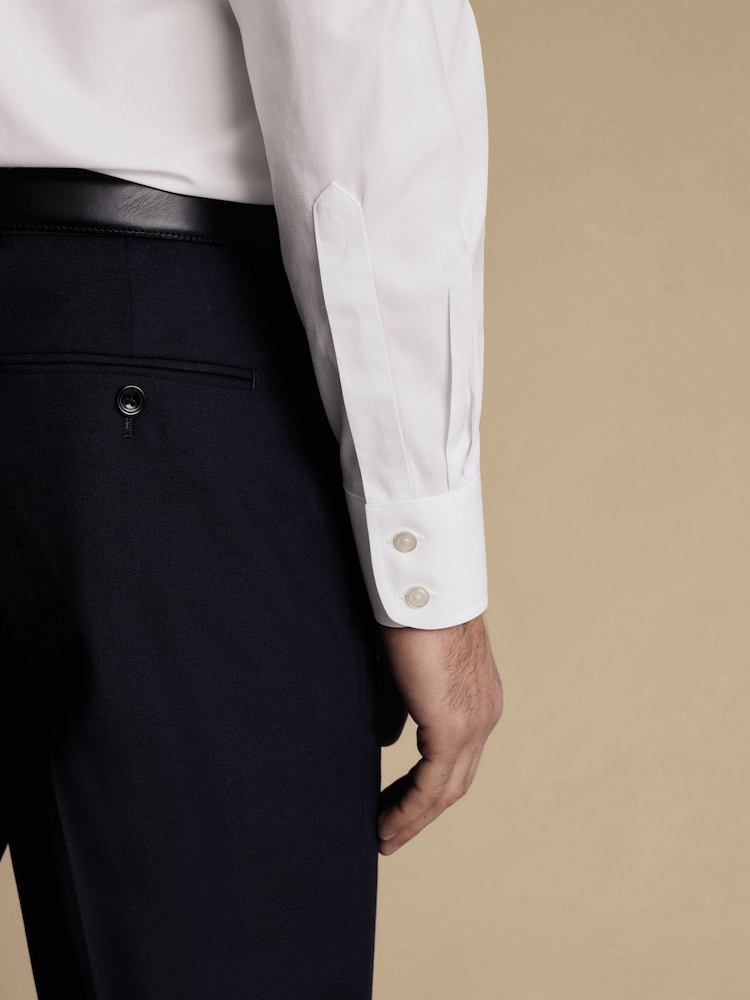 Charles Tyrwhitt White Slim Fit Non Iron Poplin 100% Cotton Shirt - Image 2 of 5