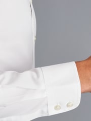 Charles Tyrwhitt White Slim Fit Non Iron Poplin 100% Cotton Shirt - Image 4 of 5