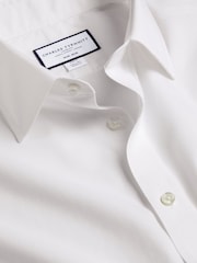 Charles Tyrwhitt White Slim Fit Non Iron Poplin 100% Cotton Shirt - Image 5 of 5