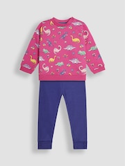 JoJo Maman Bébé Pink Dino Sweatshirt And Leggings Set - Image 4 of 9