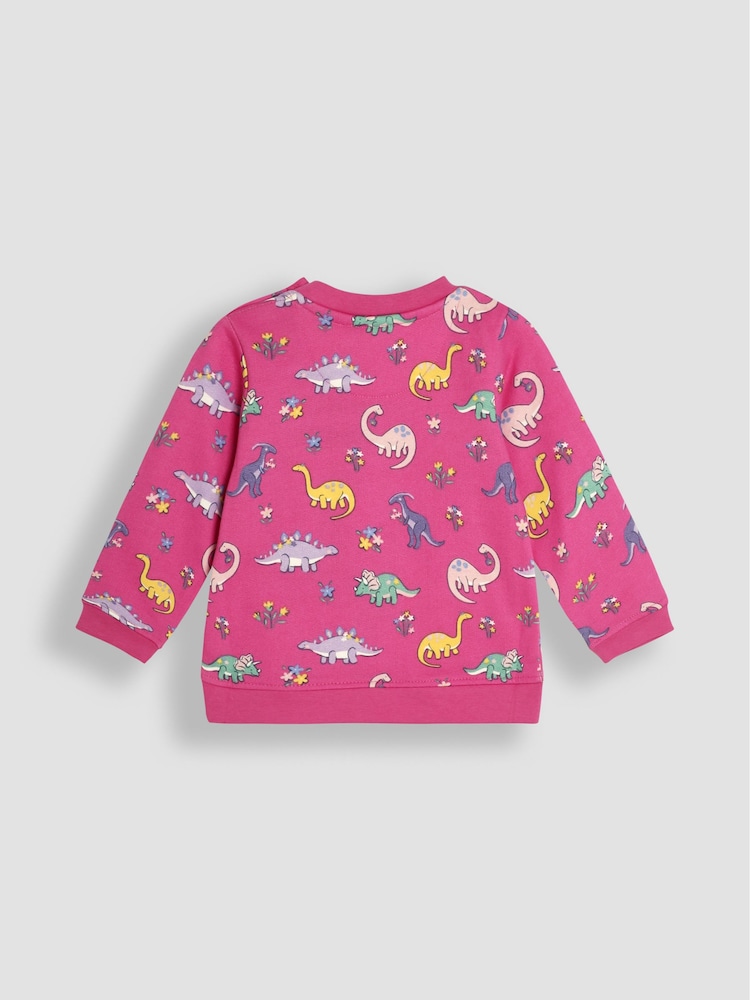 JoJo Maman Bébé Pink Dino Sweatshirt And Leggings Set - Image 6 of 9