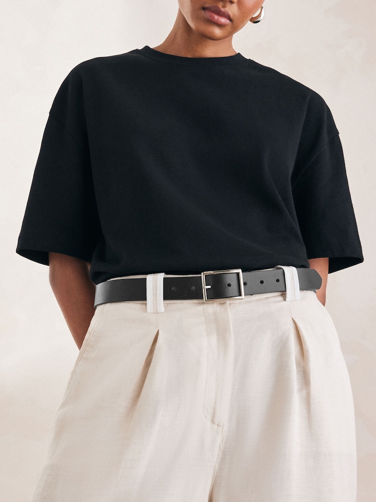 Black/Silver Regular Reversible Belt - Image 1 of 8 Black/Silver Regular Reversible Belt - Image 1 of 8