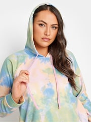 Yours Curve Green Tie Dye Hoodie Dress - Image 4 of 5
