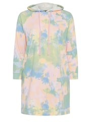 Yours Curve Green Tie Dye Hoodie Dress - Image 5 of 5