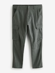 Charcoal Grey/Navy Blue Slim Fit Cotton Rich Stretch Cargo Trousers 2 Pack - Image 10 of 13