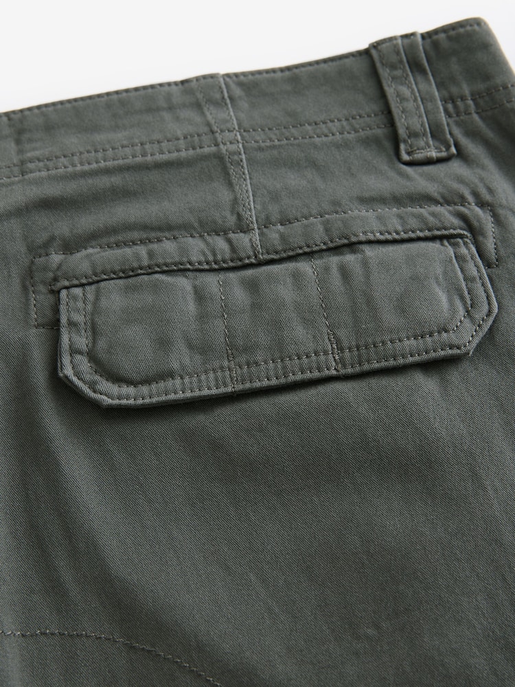 Charcoal Grey/Navy Blue Slim Fit Cotton Rich Stretch Cargo Trousers 2 Pack - Image 13 of 13
