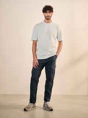 Charcoal Grey/Navy Blue Slim Fit Cotton Rich Stretch Cargo Trousers 2 Pack - Image 2 of 13