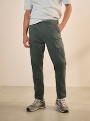 Charcoal Grey/Navy Blue Slim Fit Cotton Rich Stretch Cargo Trousers 2 Pack - Image 4 of 13