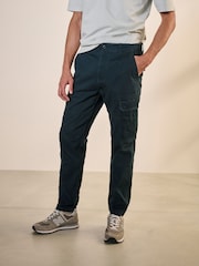 Charcoal Grey/Navy Blue Slim Fit Cotton Rich Stretch Cargo Trousers 2 Pack - Image 5 of 13