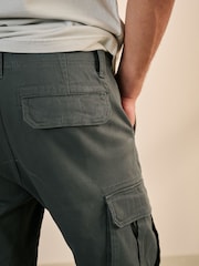 Charcoal Grey/Navy Blue Slim Fit Cotton Rich Stretch Cargo Trousers 2 Pack - Image 7 of 13