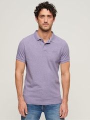 Superdry Purple Classic Pique 100% Cotton Polo Shirt - Image 1 of 6