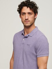 Superdry Purple Classic Pique 100% Cotton Polo Shirt - Image 3 of 6