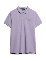 Superdry Purple Classic Pique 100% Cotton Polo Shirt - Image 4 of 6