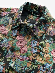 Multi EDIT Floral Embroidered Jacquard Shacket - Image 10 of 12