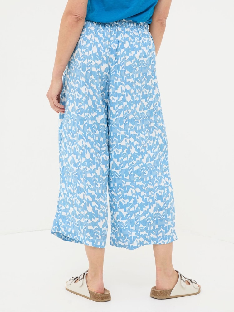 FatFace Shirwell Blue Med Geo Cropped Trousers - Image 2 of 5