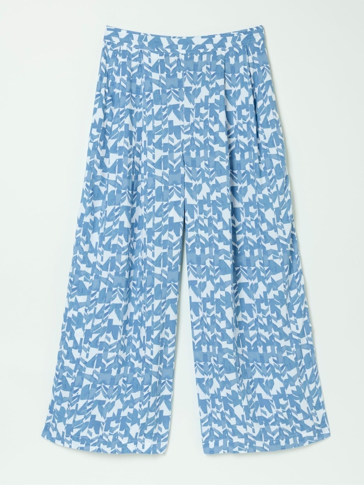 FatFace Shirwell Blue Med Geo Cropped Trousers - Image 5 of 5