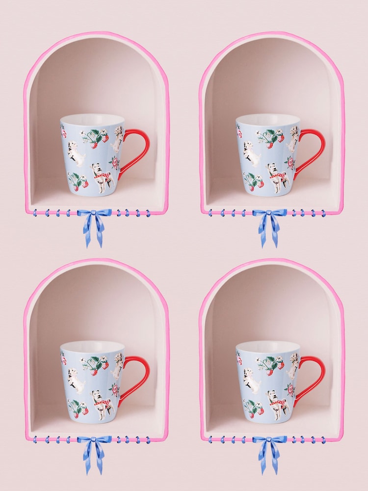 Cath Kidston Blue Red Stanley Mugs Set of 4 - Image 1 of 4