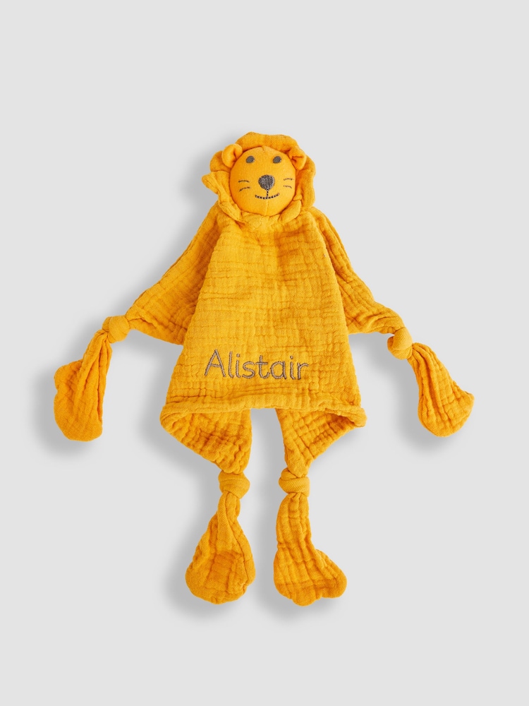 JoJo Maman Bébé Lion Muslin Personalised Comforter - Image 1 of 2