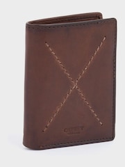 OSPREY LONDON The X Stitch Micro Leather RFID Card & Coin Brown Wallet - Image 3 of 6