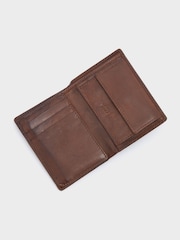 OSPREY LONDON The X Stitch Micro Leather RFID Card & Coin Brown Wallet - Image 4 of 6