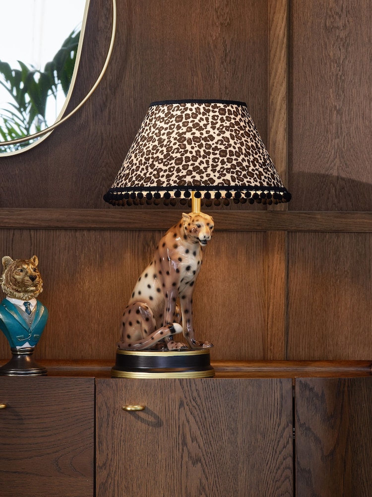 Natural Rita Cheetah Table Lamp - Image 1 of 5