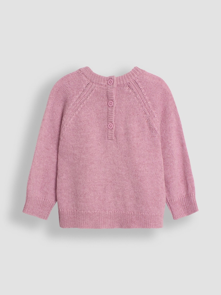 JoJo Maman Bébé Pink Mouse Appliqué Jumper - Image 2 of 3
