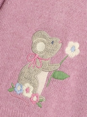 JoJo Maman Bébé Pink Mouse Appliqué Jumper - Image 3 of 3