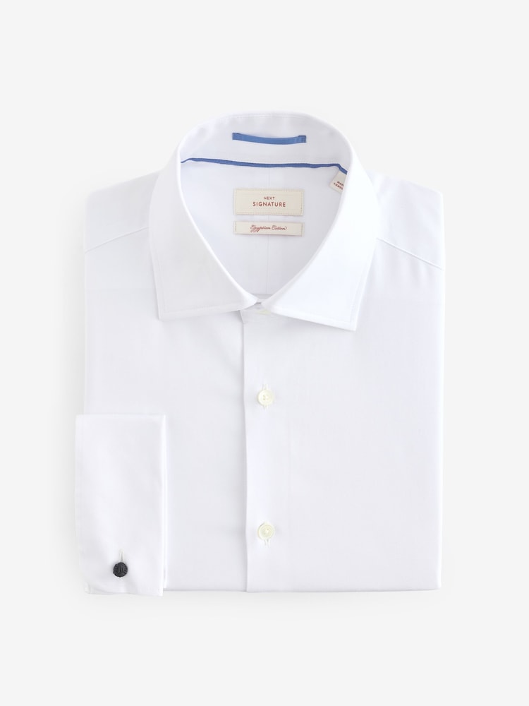 Blanc - Slim Fit (Slim Fit) - Chemises égyptiennes Signature 100% coton égyptien - Image 5 of 7