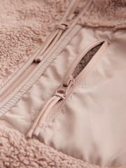 Brown Borg Fleece Zip Through Hooded Jacket (3-16yrs) - Image 8 of 8