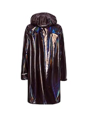Ilse Jacobsen Midi Length Purple Ganache Glossy Waterproof Raincoat - Image 4 of 4