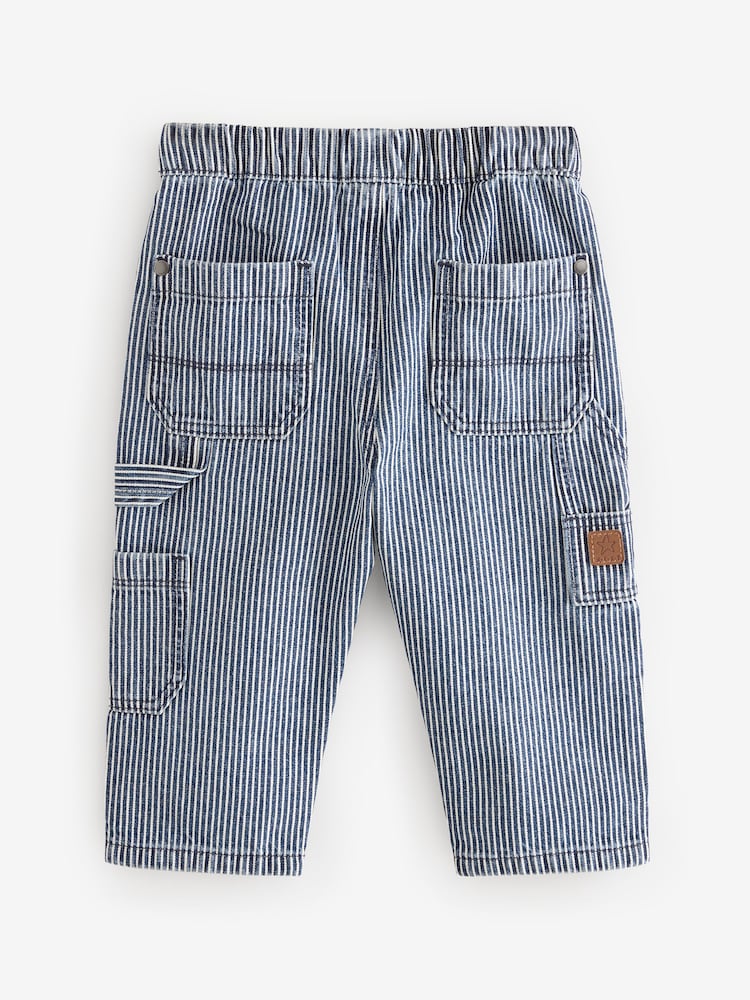 Bleu/Blanc Ticking Rayure - 100Jeans de charpentier en coton (3mois-7ans) - Image 6 of 7