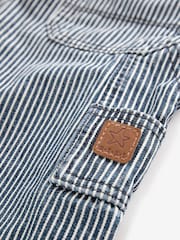 Blue/White Ticking Stripe 100% Cotton Carpenter Jeans (3mths-7yrs) - Image 7 of 7