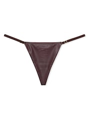 Victoria's Secret Burgundy Brown G String Faux Leather Knickers - Image 3 of 3