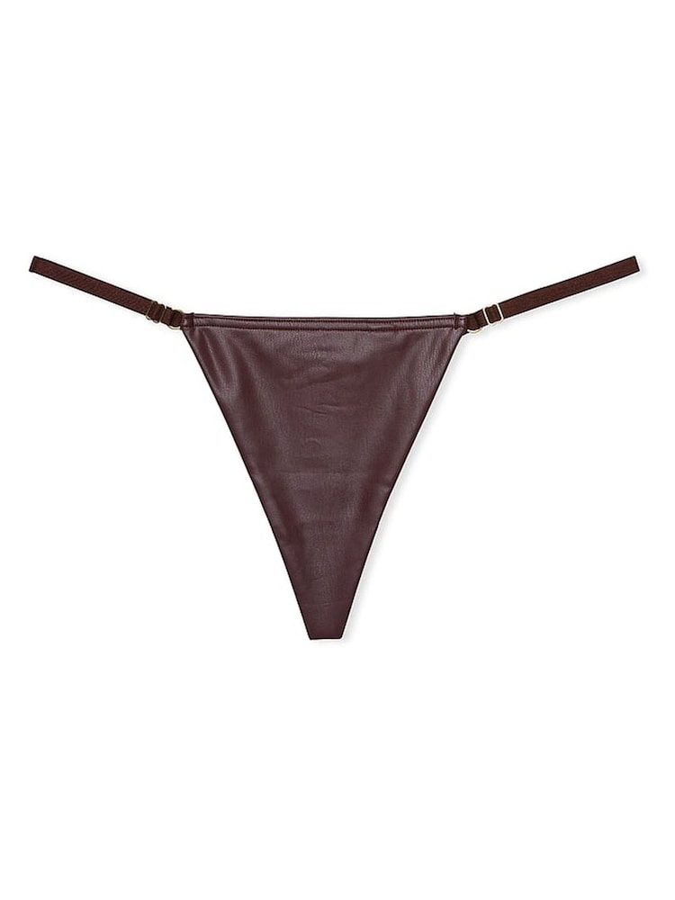 Victoria's Secret Burgundy Brown G String Faux Leather Knickers - Image 3 of 3