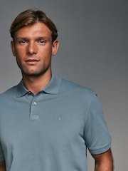 Blue Mid Relaxed Fit Short Sleeve Pique Polo Shirt - Image 1 of 8
