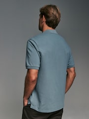 Blue Mid Relaxed Fit Short Sleeve Pique Polo Shirt - Image 4 of 8