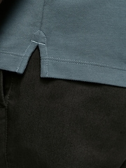 Blue Mid Relaxed Fit Short Sleeve Pique Polo Shirt - Image 5 of 8