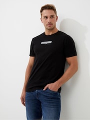French Connection Black Organic Box Logo Graphic T-Shirt - Image 1 of 3