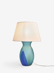 Jasper Conran London Blue/Green Glass Table Lamp - Image 3 of 4